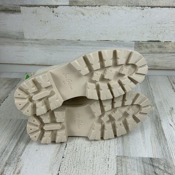 Sam Edelman womens sz 6.5M cream leather lace up chunky ankle boots - Picture 8 of 11